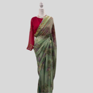 Olive Green Saree