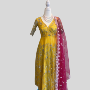 Net Yellow Gown