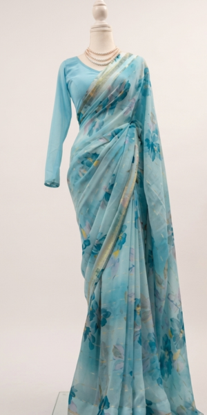 Sky Blue Saree